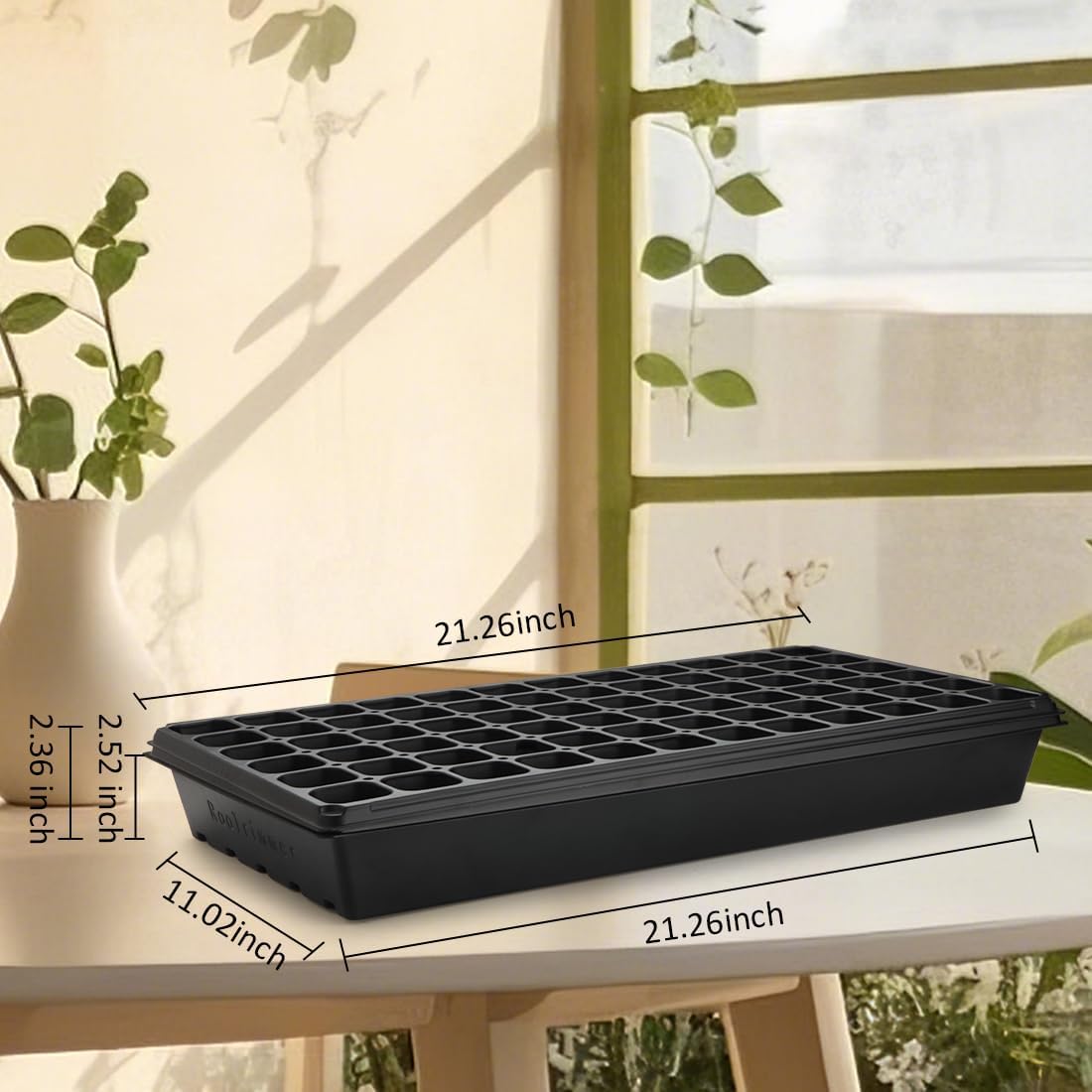 RooTrimmer Deep 72 Cell Seedling Trays, Thick Durable 72 Cell Plug Tray Big Cell Seed Trays for 1020 Flat Trays