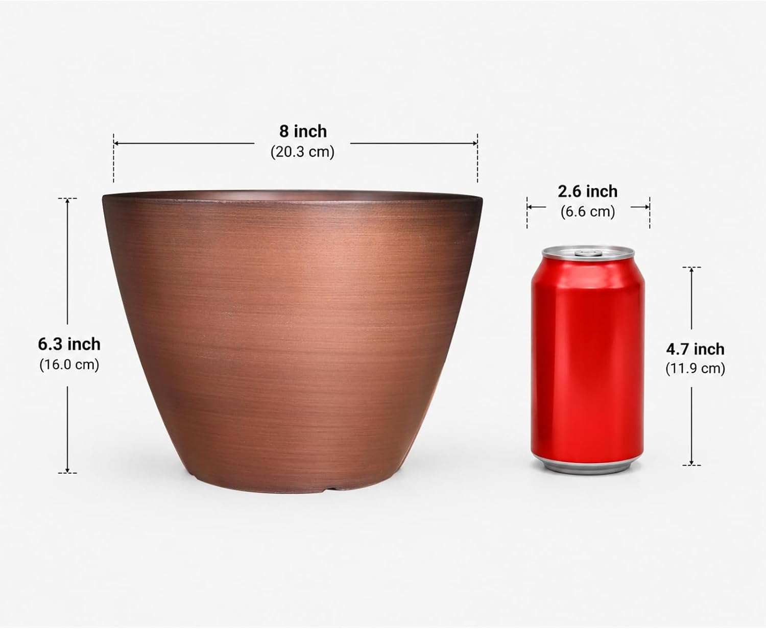 Vanslogreen 2 Pack Plastic Plant Pots with Drainage Holes, 8 inch Planter for Indoor Outdoor Plant, Garden Flower Pots