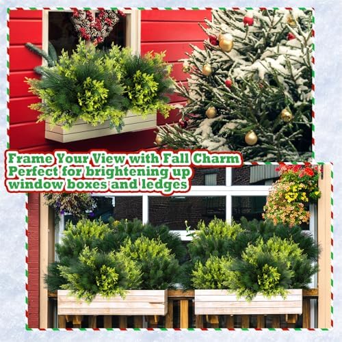 Suncalla 24 Pcs Artificial Christmas Flowers for Outdoors Winter, Classic