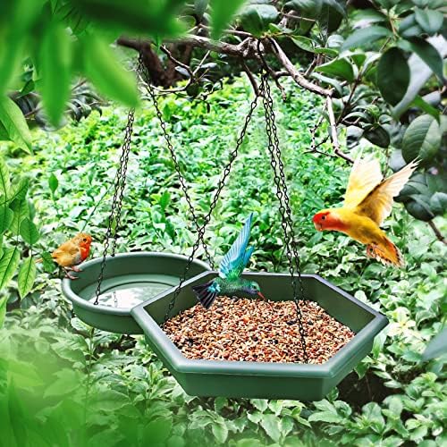 Hanging Bird Bath，2 in 1 XL Hanging Bird Feeder & Birds Bath for Outside
