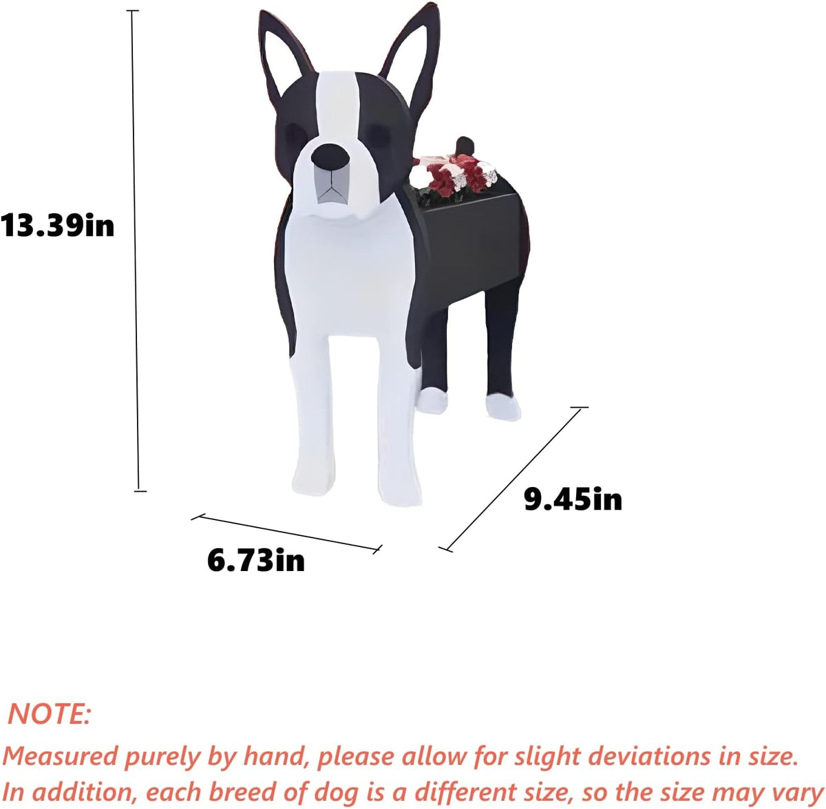 Boston Dog Planter Pots, Animal Shaped Flower Pot | Cute Plant Gift for Women and Pet Lovers, Indoor Outdoor Garden