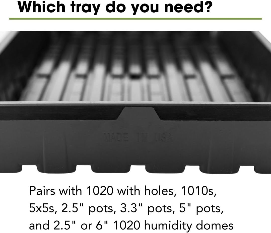 Bootstrap Farmer 5 Pack Seed Starter Trays, 1020 Flat No Holes, Extra Strength 2.0mm Thick Polypropylene for