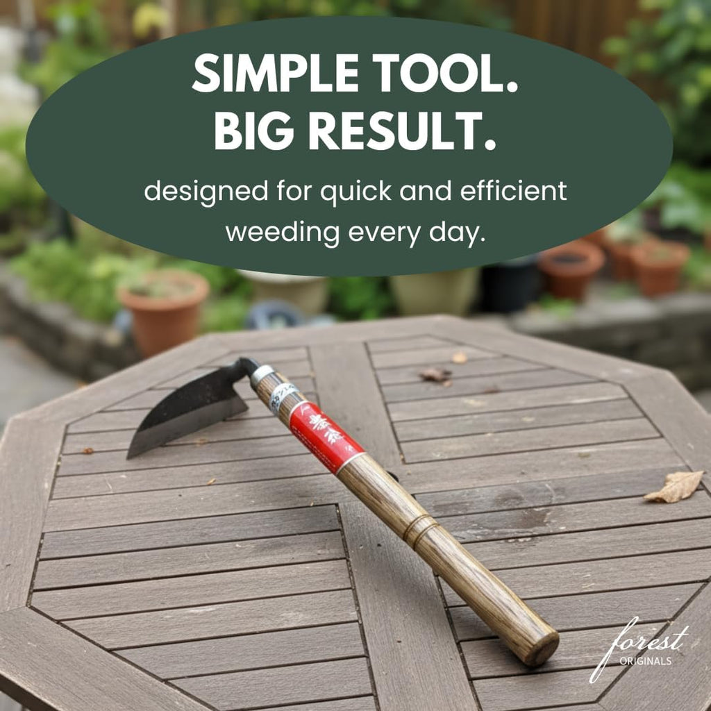 forest Originals Hounen Miyawaki Nejiri Kama Weeder – Japanese Weeding Sickle, Twisted Stainless Steel, 4.7 in (12 cm)