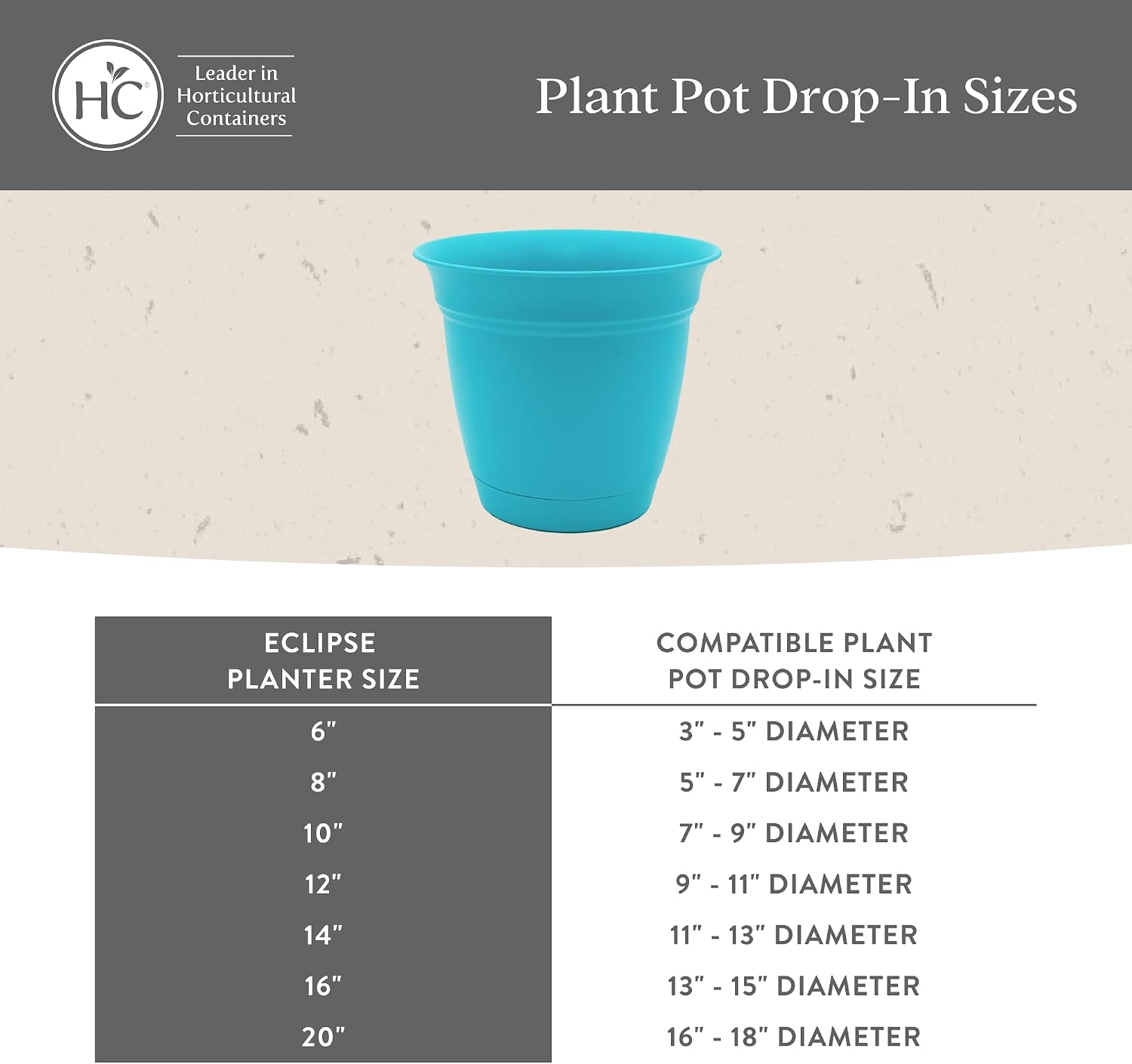 The HC Companies Eclipse Round Planter with Saucer - Outdoor & Indoor Plant Pot with Drainage Holes - Lightweight