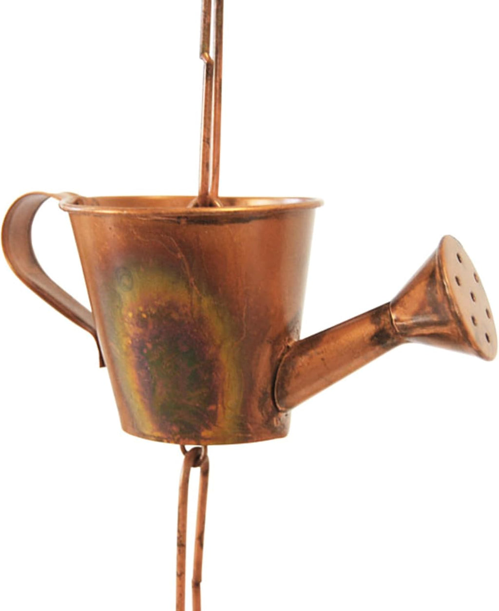 Flamed Copper Colored Watering Cans Rain Chain, 5" x 96" x 2.5"
