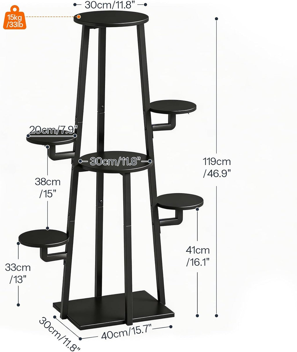 HOOBRO Plant Stand Indoor with Grow Lights, 7-Tier Plant Shelf | for Multiple Indoor Plants, 47.2"Corner Plant Stand