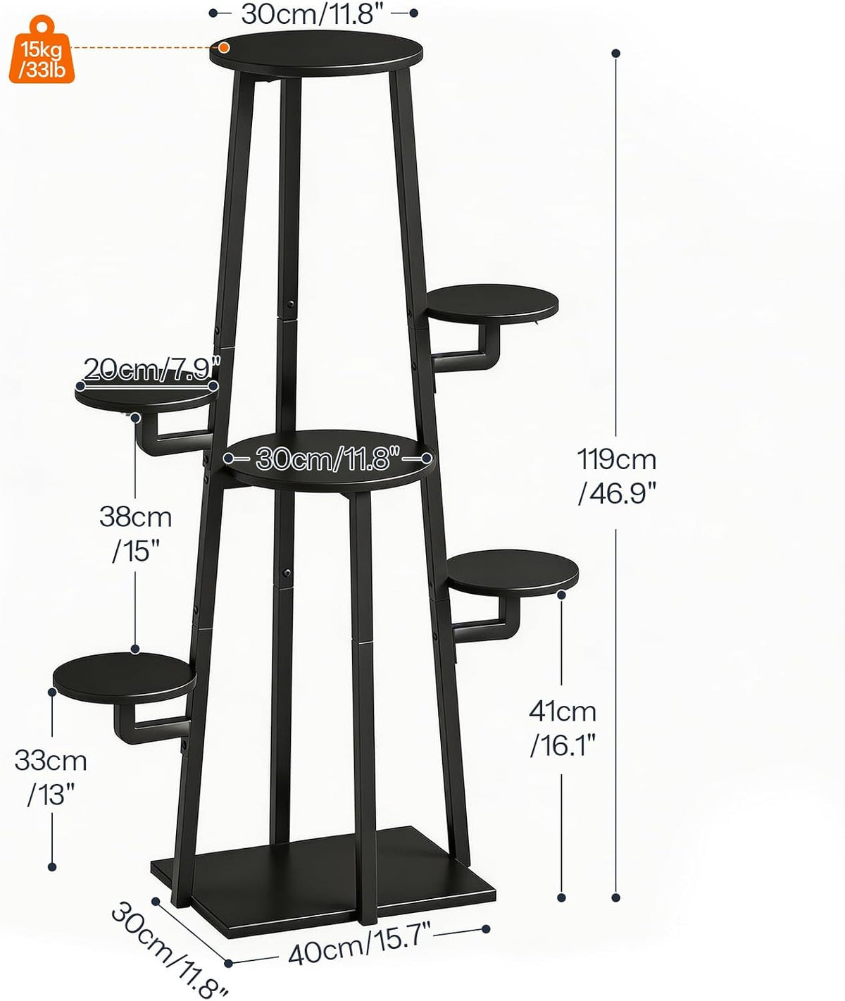 HOOBRO Plant Stand Indoor with Grow Lights, 7-Tier Plant Shelf | for Multiple Indoor Plants, 47.2"Corner Plant Stand