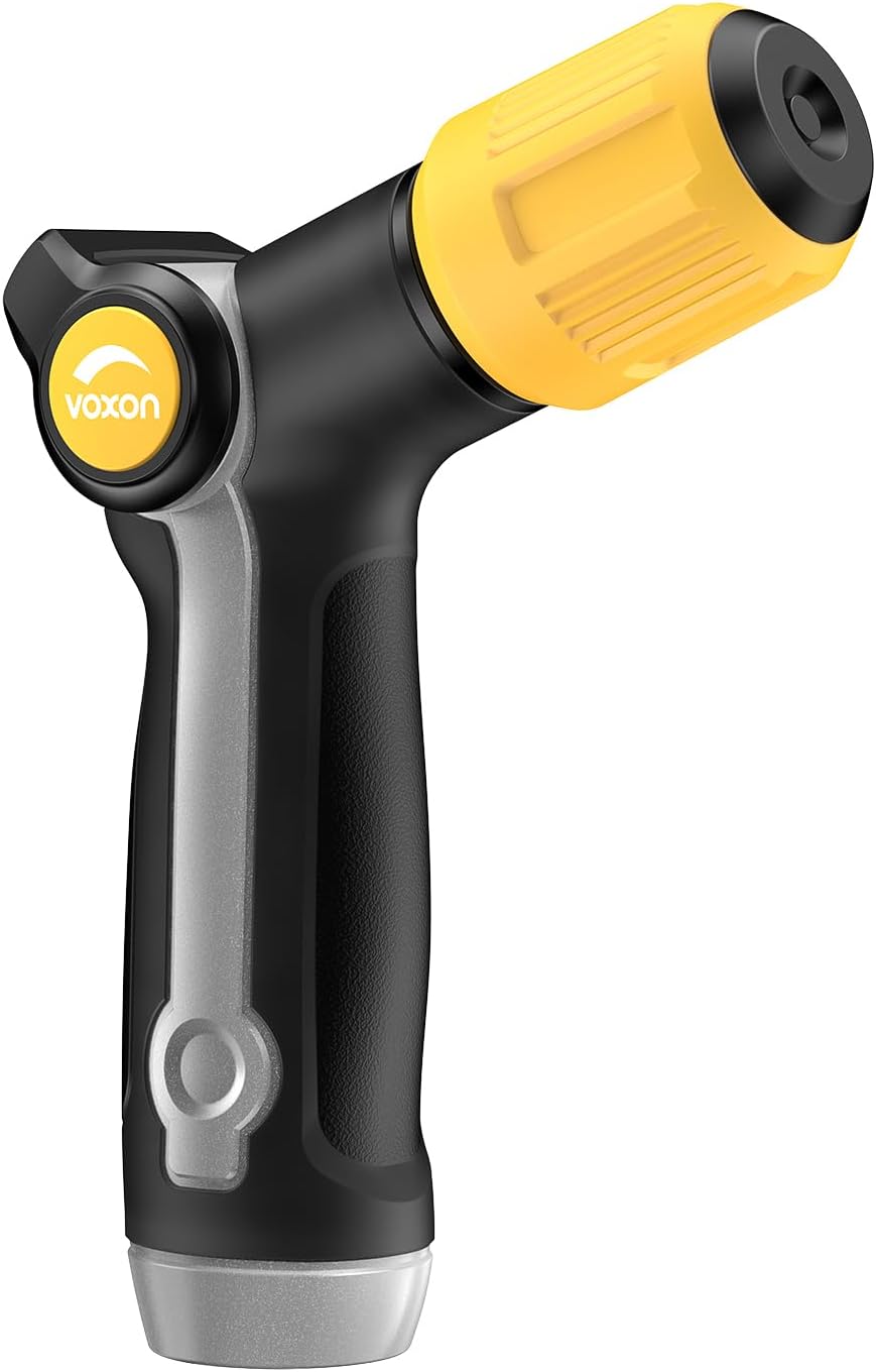 VOXON Garden Hose Nozzle with High Pressure Jet, 100% Heavy Duty Metal | Zinc Alloy & TPR Rubber, With Thumb Flow