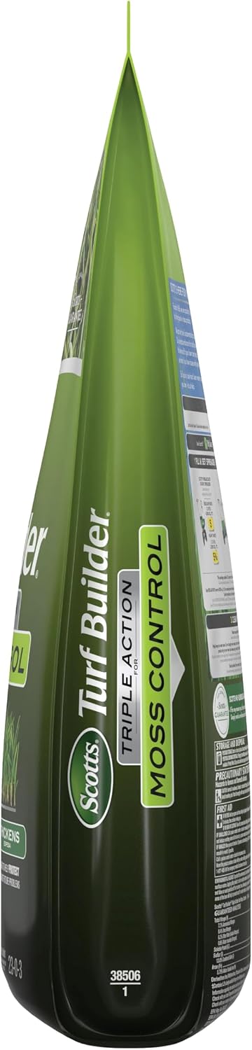 Scotts Turf Builder Triple Action for Moss Control, 20 lbs. | Moss Killer and Lawn Fertilizer, Covers Up to 4,000 sq.