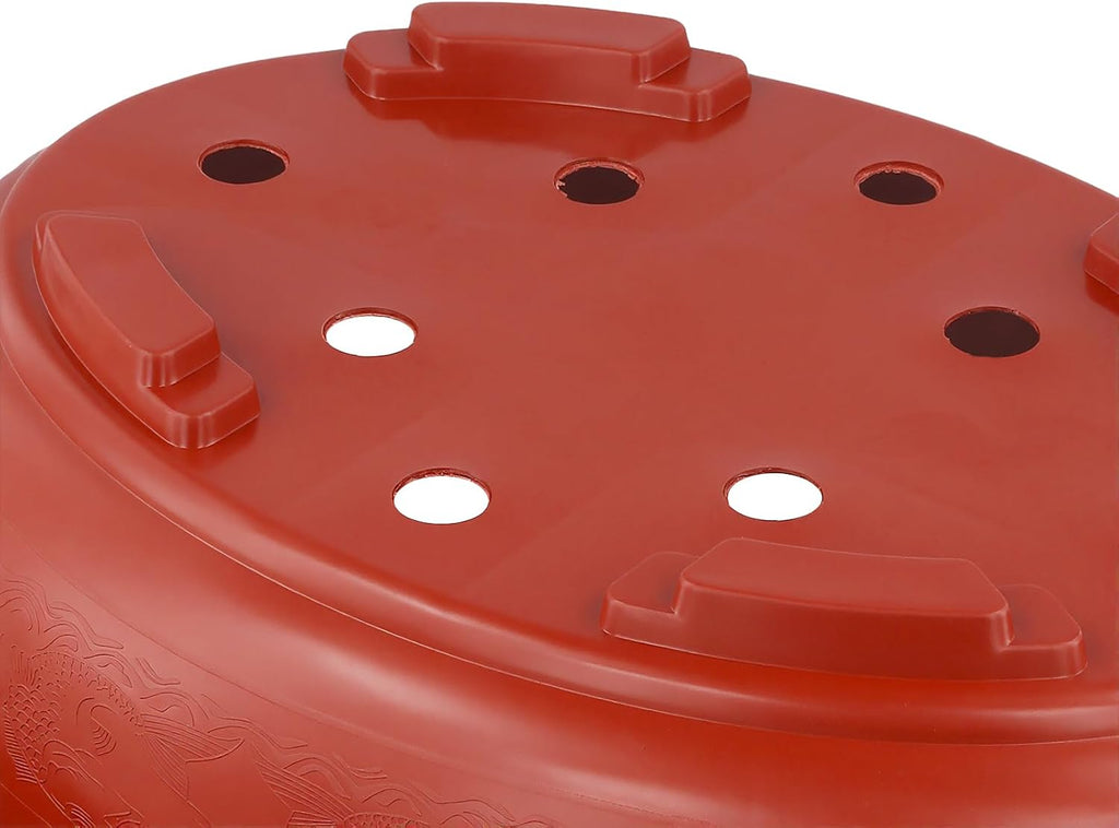 HOIGON 8 PCS 15 x 11 Inch Plastic Oval Bonsai Training Pots, Red Large Shallow Oval Planter Pot with Drainage Hole