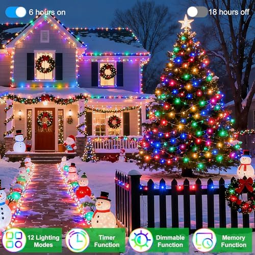 750 LED 240FT Christmas String Lights Outdoor, 12 Pro Modes with Timer