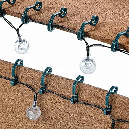 Marsui 60 Pieces Christmas Light Clips Outdoor Gutter Hooks,Green