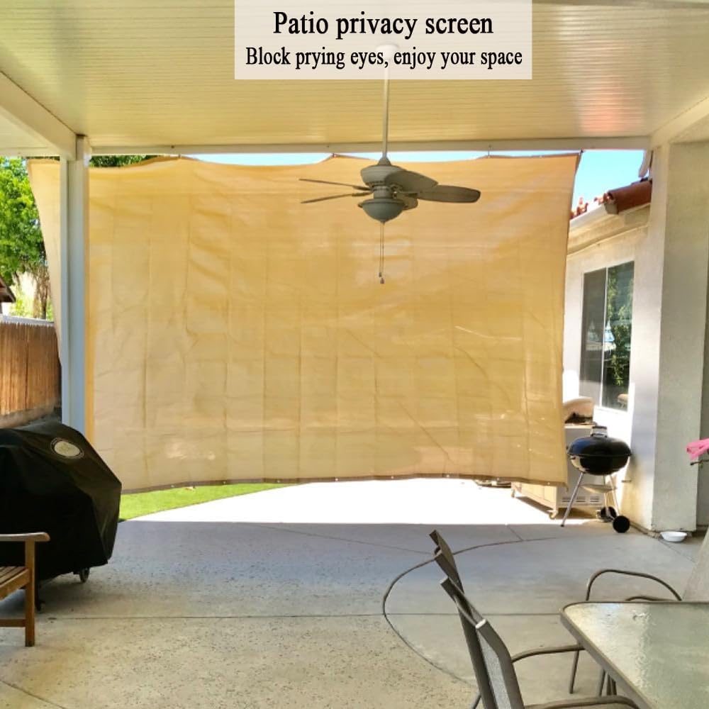 6x10 FT Sun Shade Cloth with Grommets, 90% UV Block Shade Screen | Breathable Sunshade Fabric for Pergola, Patio