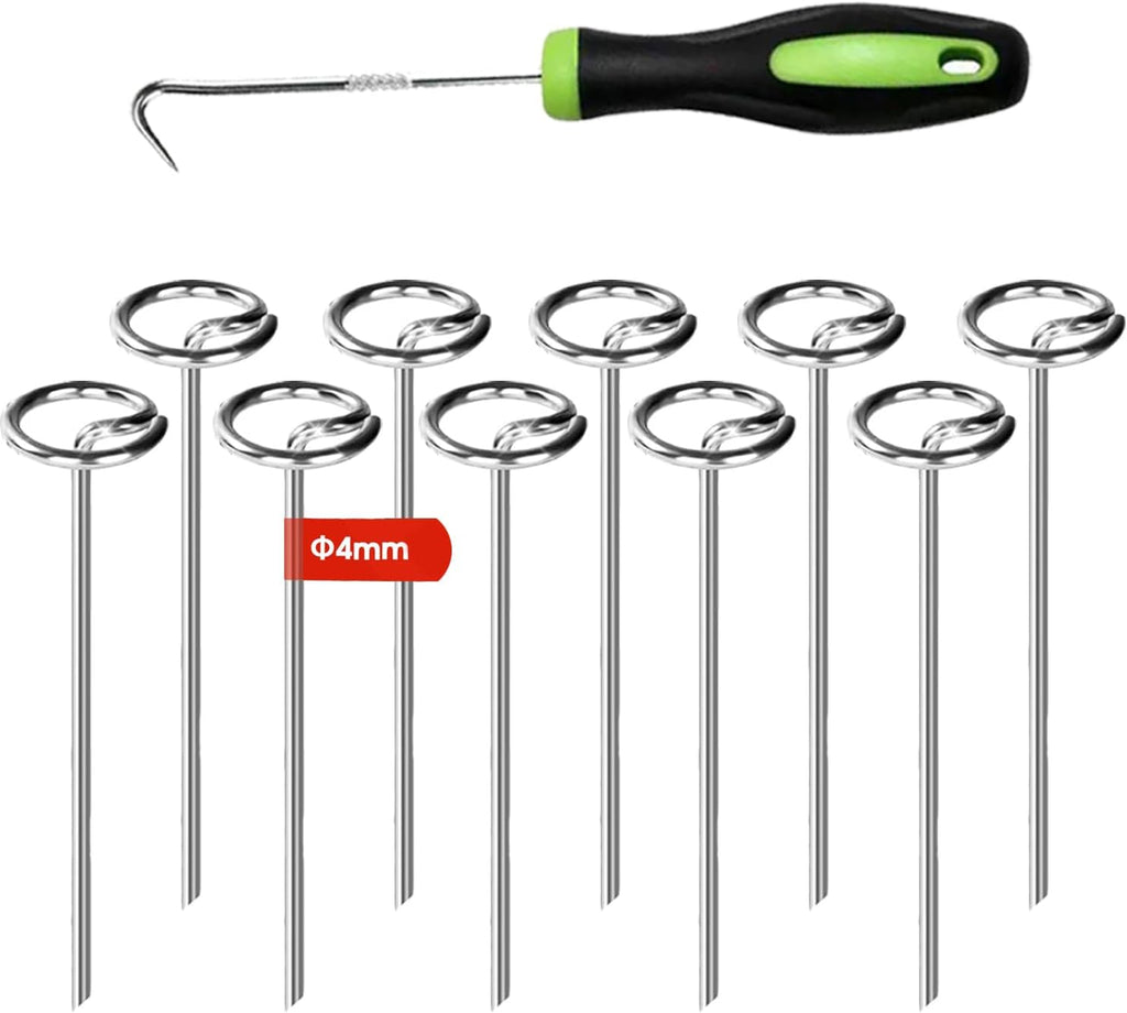 120 Pack Landscape Staples 6Inch 8 Gauge Circle Top Landscape Pins,Heavy Duty Galvanized Garden Stakes,Ground Pins for