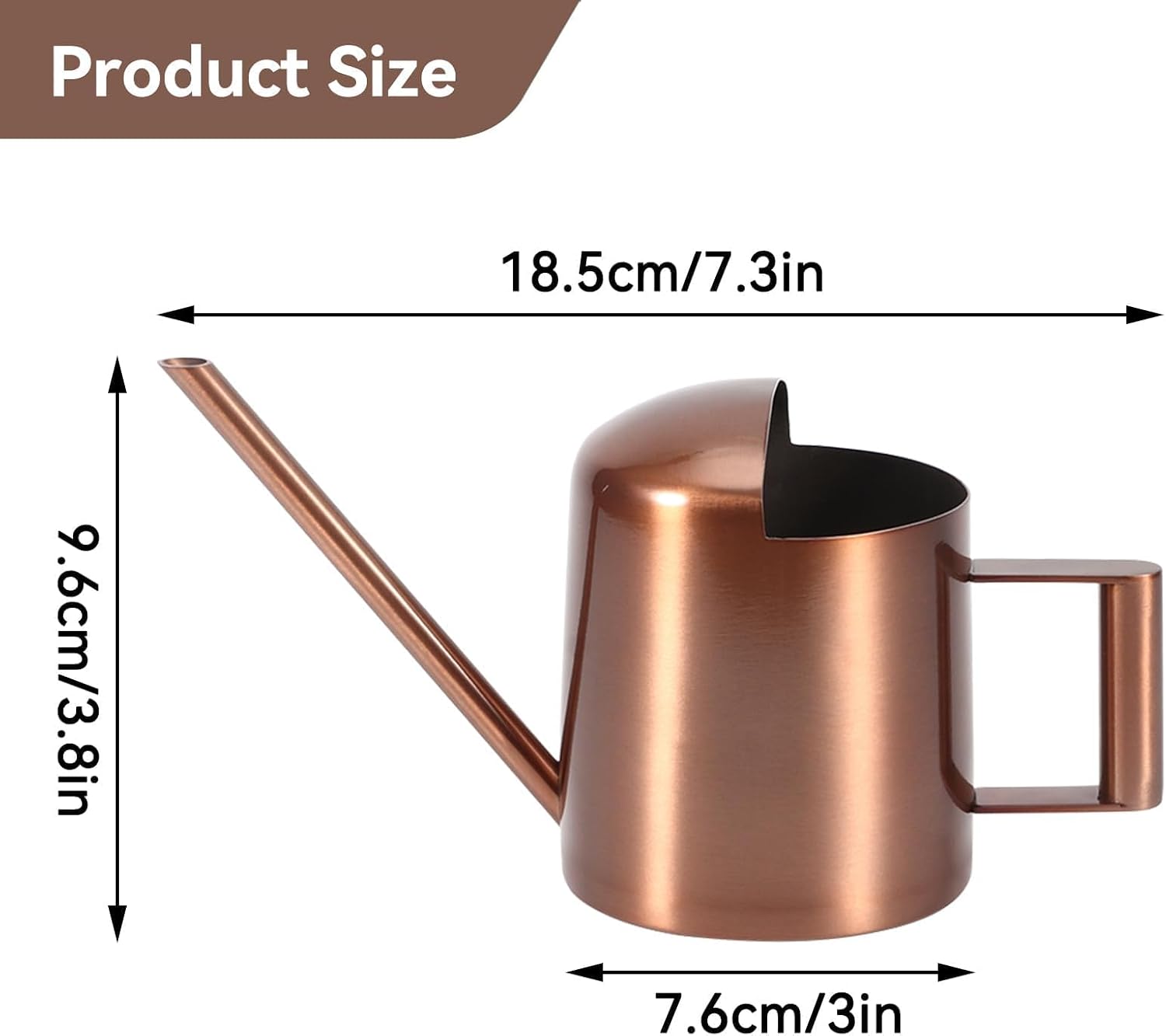10oz/300ml Watering Can Indoor Plants, Long Spout Small Watering Sprinkling Pot Mini Stainless Steel Water Can Garden
