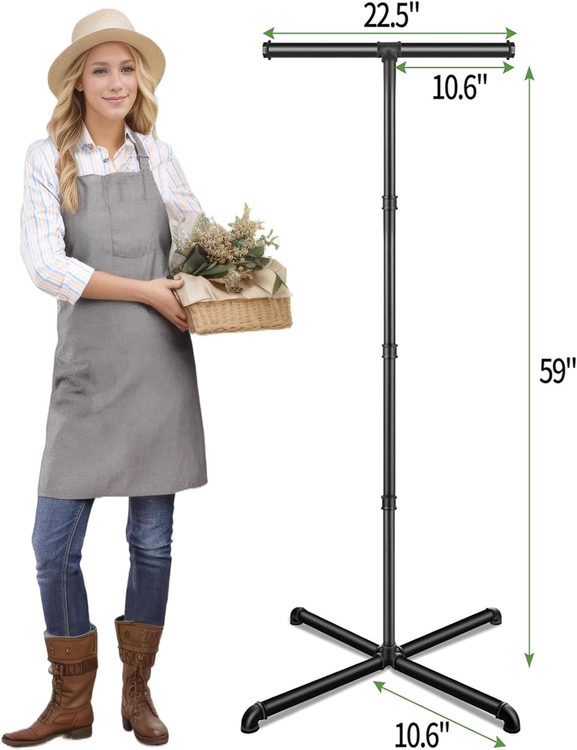 Plant Hanger Indoor, Hanging Plant Stand Heavy Duty Metal Standing Plant Hanger with 4 Hooks Hanging Plant Holder