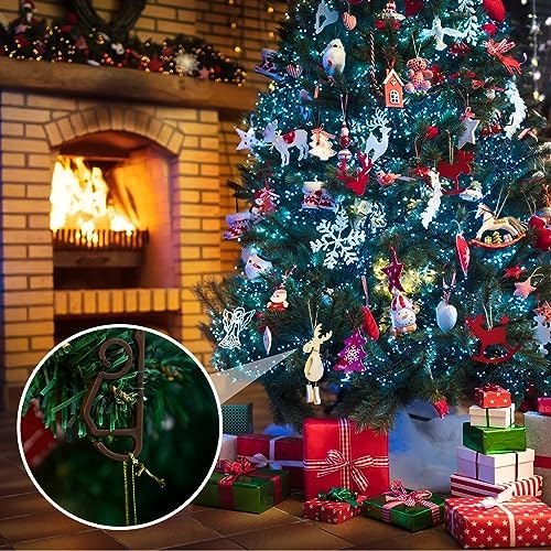 Marsui 120 Pieces Christmas Light Clips Outdoor Gutter Hooks,Coffee