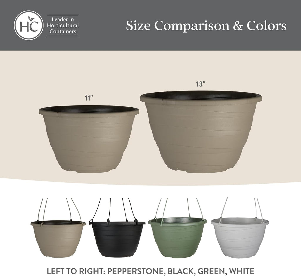The HC Companies Wrapt Hanging Planters - Lightweight Plant Pot Hanger for Hanging Plants, Vegetables & Herbs - Outdoor