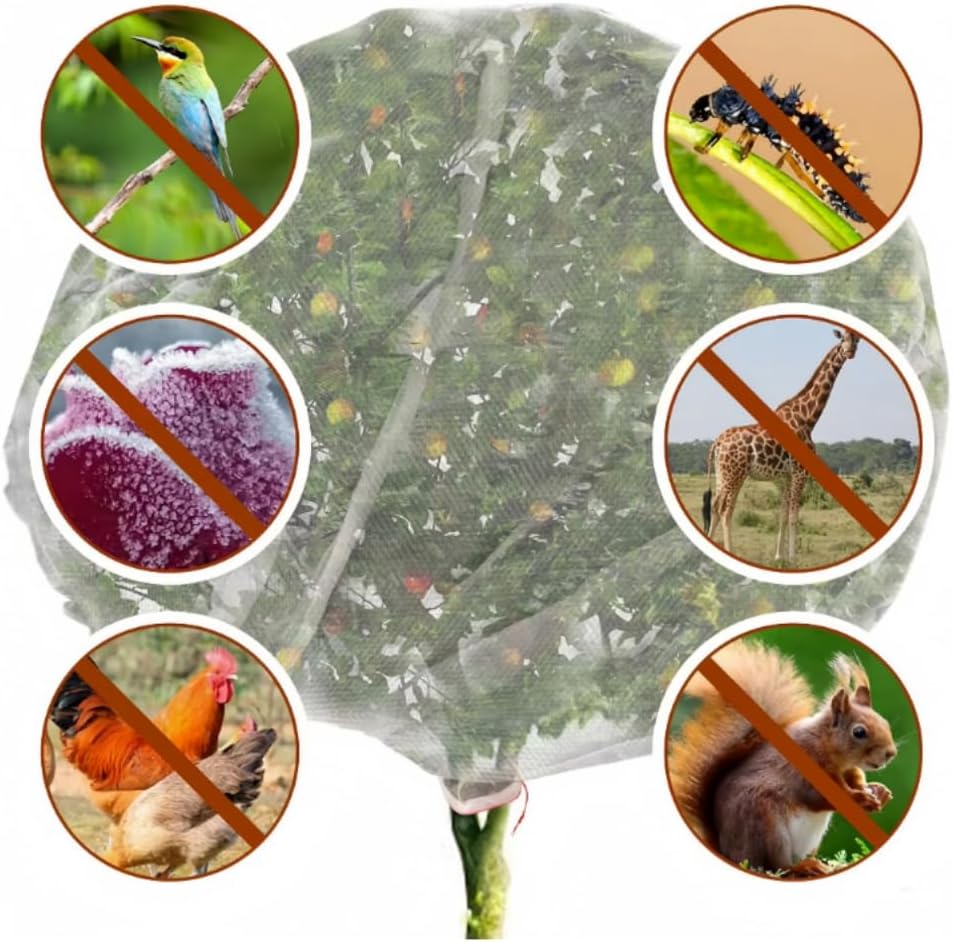Large Fruit Tree Netting Bags 10FT x 10FT, Premium Garden Mesh Screen with Zippered Drawstring Design, Effective