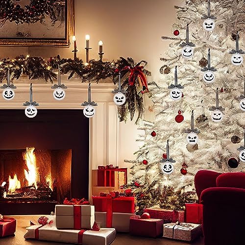Leyndo 36 Pcs Halloween Ghost Face Ball Ornaments for Tree Party Decor
