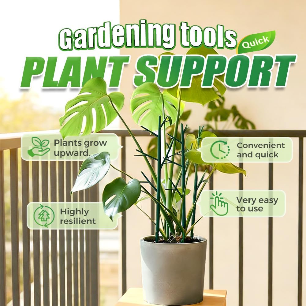 6 Pack Stackable Monstera Plant Support Stakes, Garden Plant Stakes for Indoor and Outdoor Plants, Moss Poles Holder