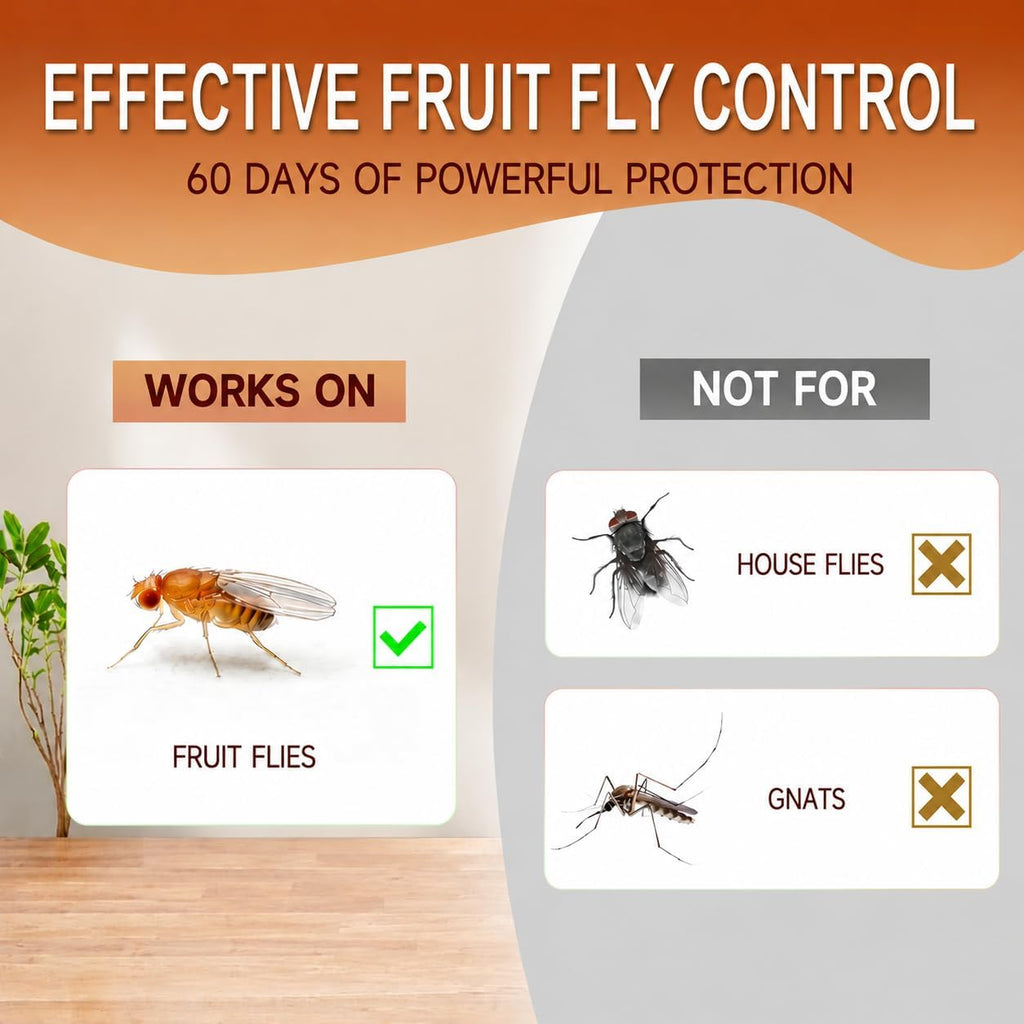 Fruit Fly Traps for Indoors: Fruit Fly and Drain Fly Traps Indoor - Reusable Escape-Proof Trap and Powerful Fruit-Based