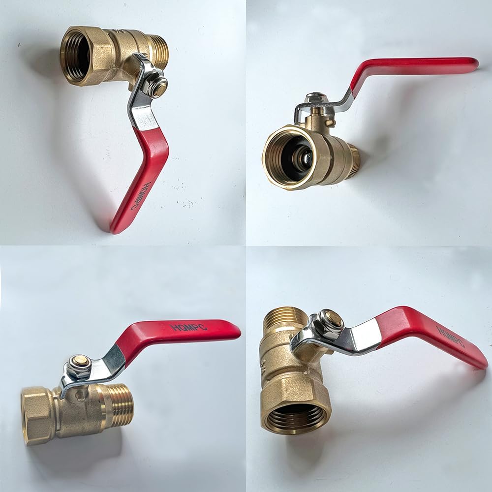 Garden Brass Shut Off Valve Ball Valves 3/4" GHT Hose Shut Off valve Hose Valves Big Fllow 2Pcs Long Handle