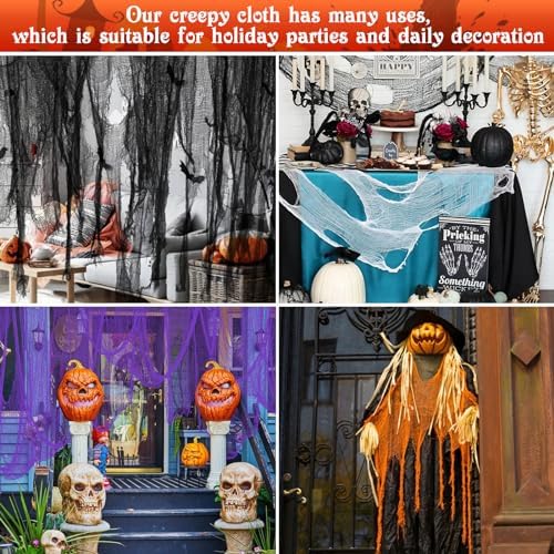 Legigo 12 Pack Halloween Creepy Cloths, Halloween Fabric Yard Decorations