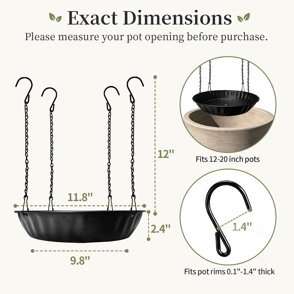 Plant Hanger Indoor Outdoor 4-Pack Metal Hanging Planter for Indoor Plants | Planter Inserts for Large Pots, Plant