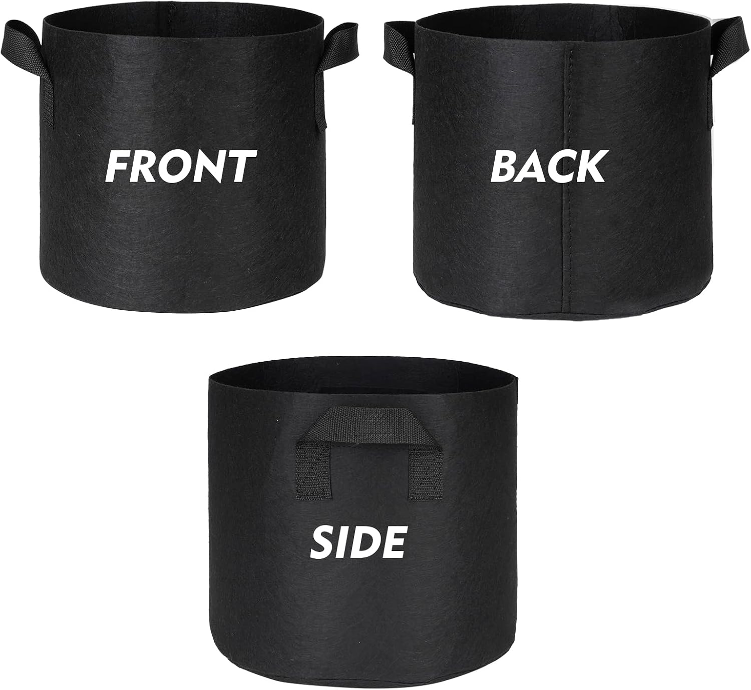 WEIFENG 3-Pack 40 Gallon Grow Bags, XL Heavy Duty Fabric Planter with Handles for Extra Large Trees, Big Shrubs