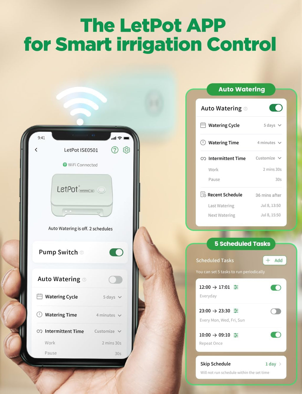 LetPot Automatic Watering System for Potted Plants, [Wi-Fi & App Control] Drip Irrigation Kit System, Smart Plant