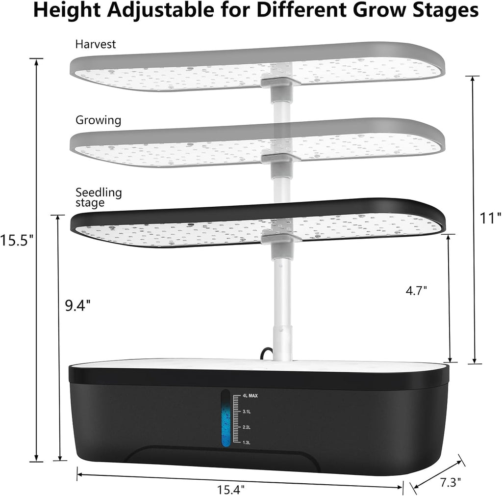 Hydroponics Growing System Kit 12 Pods Indoor Herb Garden with Grow Light | Hydrophonic Planter with Automatic Timer