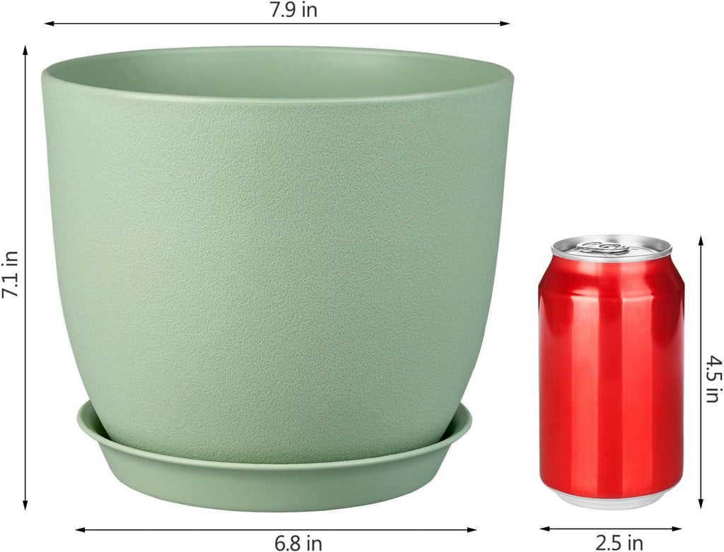Ferlypote Plant Pots 8 Inch Set of 4, Flower Pots with Multi Mesh Drainage Holes, Planters for Indoor Outdoor Garden