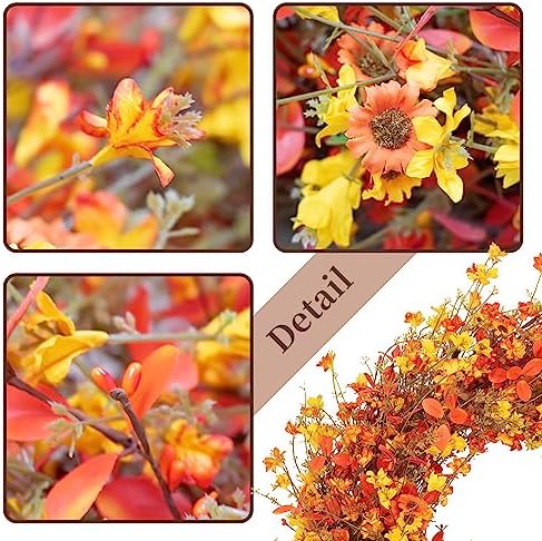 22 Inch Fall Wreaths for Front Door Fall Door Wreath Autumn Wreath