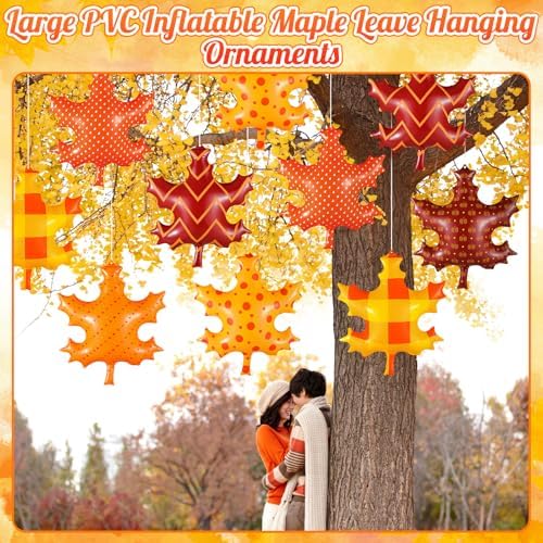 12 Pcs Fall Inflatable Leaf Classroom Decor Thanksgiving Large Maple Leaf