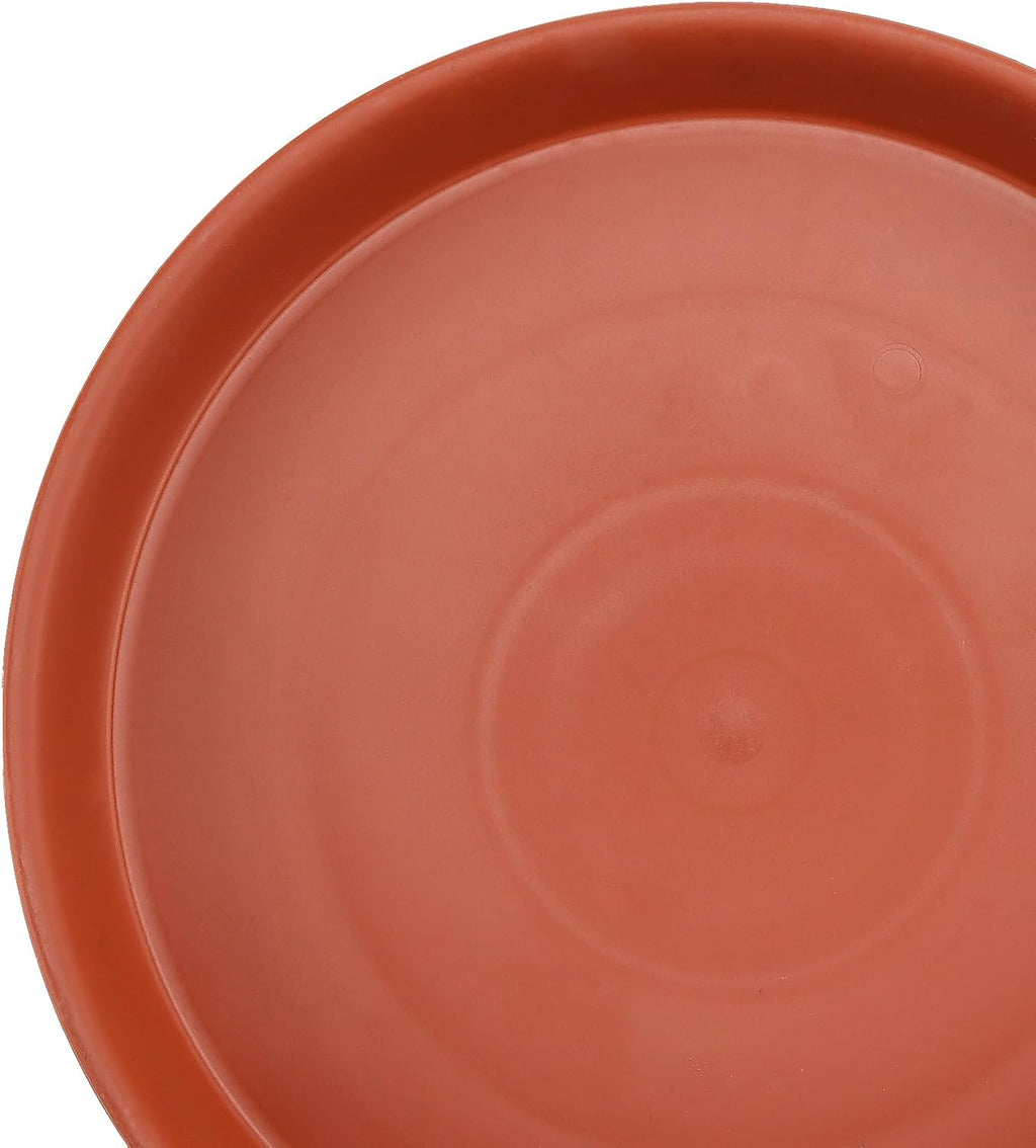 12 Pack Thickened 12 Inches Plastic Plant Pot Saucers, Plant Saucer Drip Tray with White Plant Labels, Flower Pot Tray