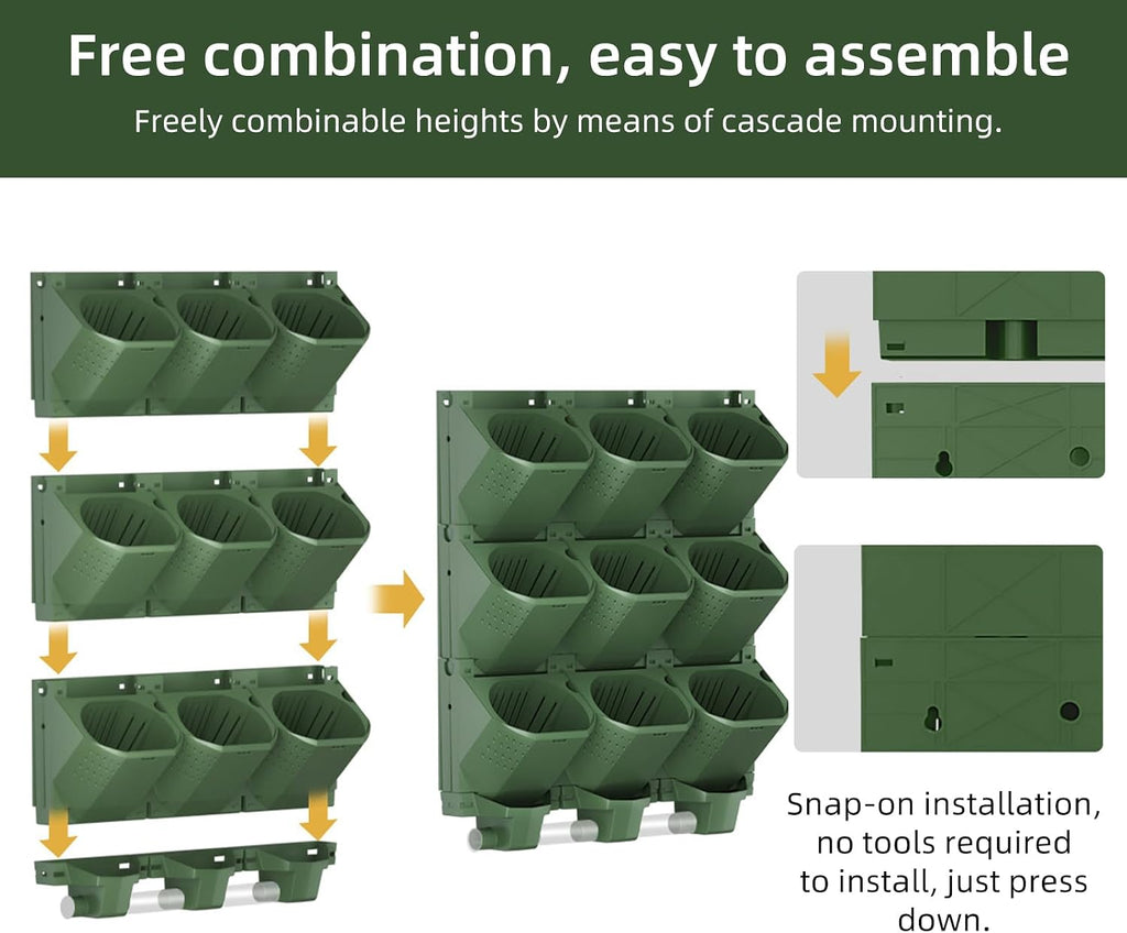 Self Watering Wall Planter with 36 Pots, Vertical Garden Planter for Indoor Plants, Wall Mounted planters Hanging