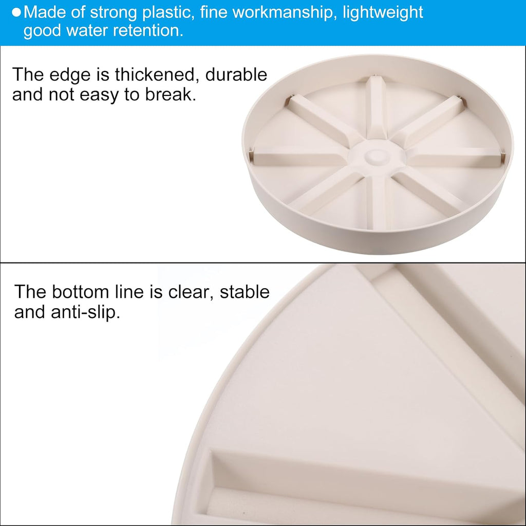 PATIKIL Plant Pot Saucers 10.5 Inch, 3 Pack Plastic Round Plant Pot Thicker Flower Drip Tray for Indoor Outdoor, White