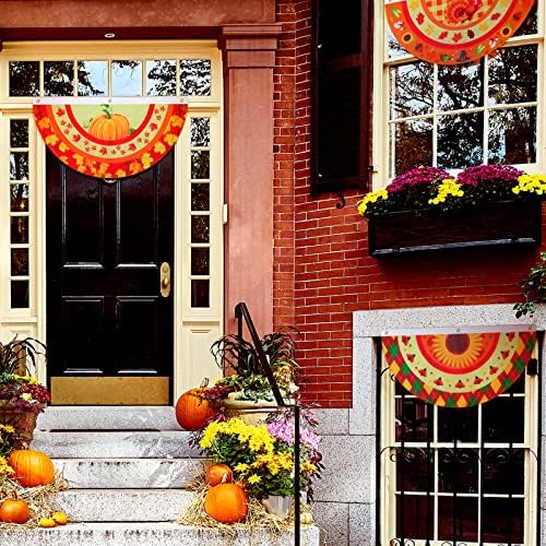4 Pcs Fall Bunting Flag for Outside Autumn Banner 3 x 1.5 Ft