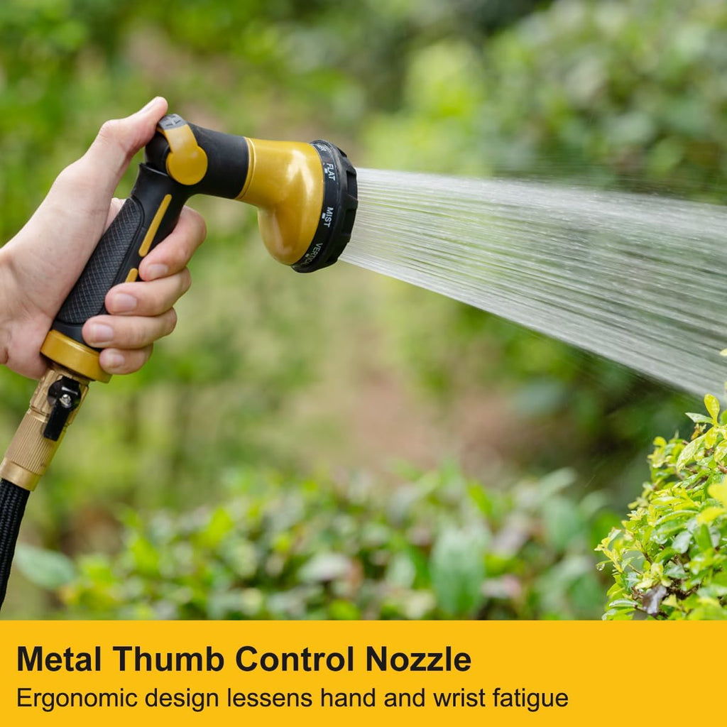 FANHAO Heavy Duty Garden Hose Nozzle, Metal Hose Sprayer Easy Thumb Control | 8 Spray Patterns, Rustproof Water Nozzle