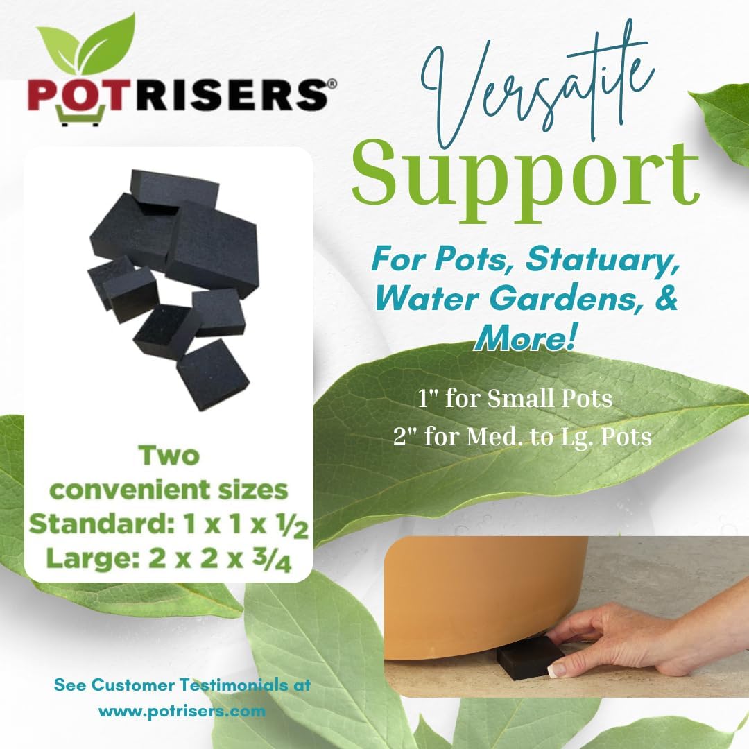 Combo Pack 18 Pieces (12 Standard 1" + 6 Large 2") | Invisible Pot Feet & Plant Risers | Drainage & Airflow for