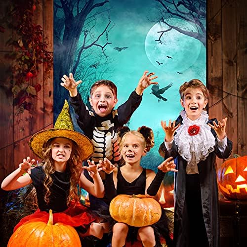 Tatuo Halloween Door Cover Cemetery Moon Dead Tree, 70.87 x 35.43 Inch