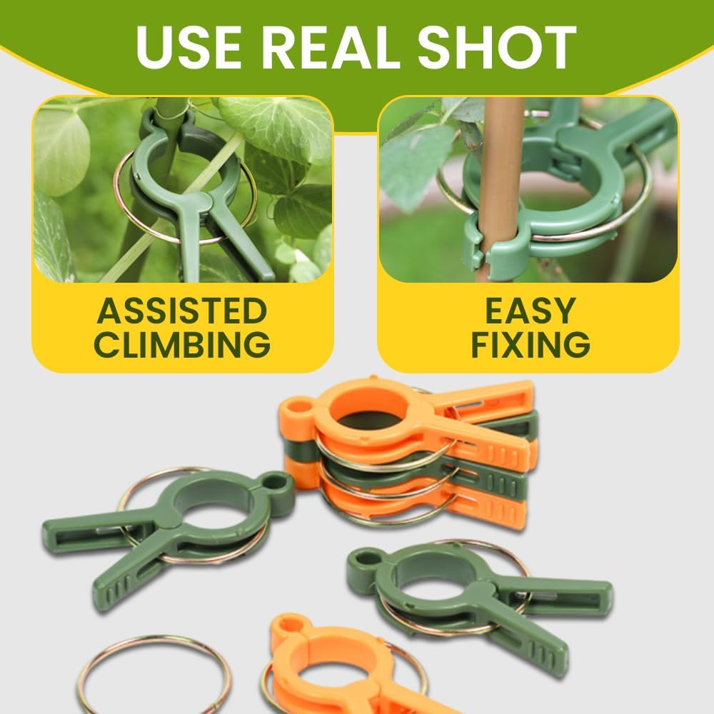 Plant Clips, 2026 Upgrade Plant Support Clips Reusable Garden Clips, Secured Plastic Plant Clips, Tomato Trellis Clips