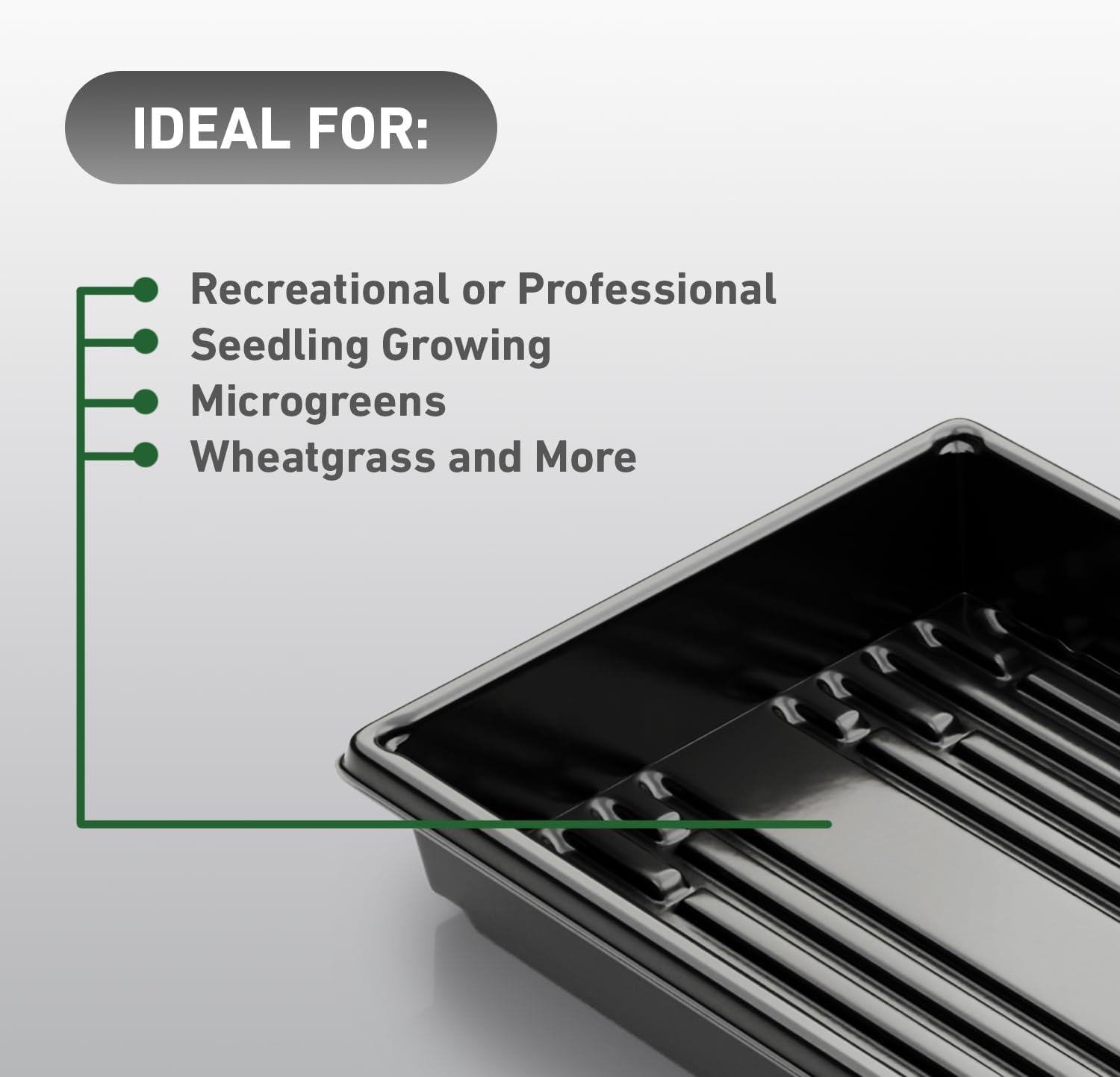 10x20 Inch Black Plastic 10 Pack Plant Propagation Tray No Holes | Growing Trays For Garden, Planting, Seedling, Soil &