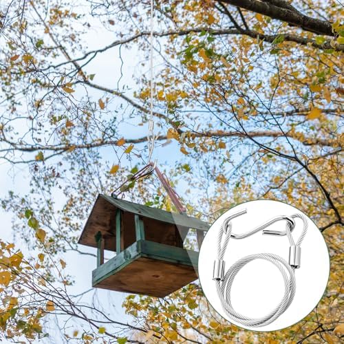Kingdder 4 Pcs 18" Hanging Cables Chain with S Hook Bird Feeder Tree Hanger PVC Coated Flexible Branch Hook Limb Protector for Outside Bird Feeders, Planters and Decorations