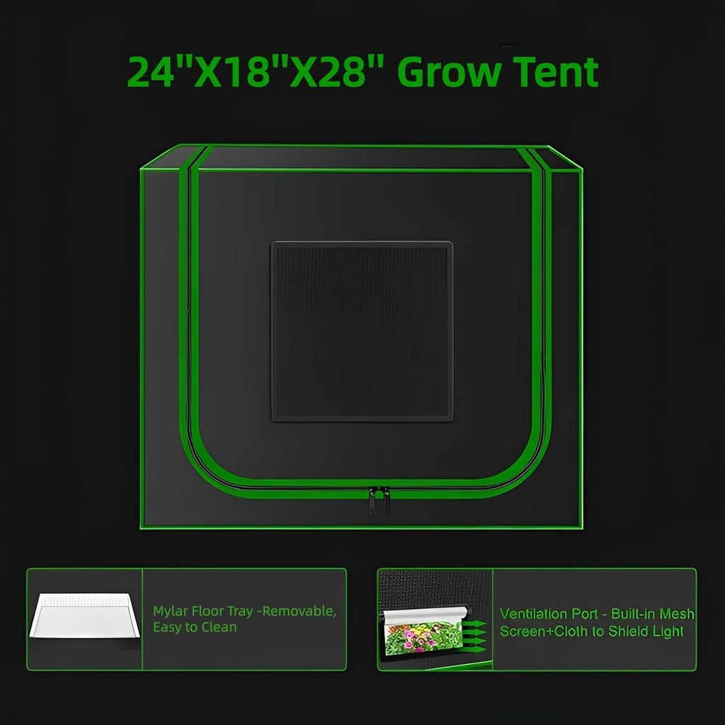 Small Grow Tent for Aerogarden，24”x18”x28” ，Hydroponics Growing System ，Highly Reflective 600D Diamond Mylar Canvas
