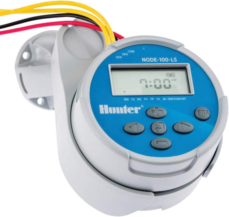 Hunter NODE-100 Battery Sprinkler Timer, 1 Zone Controller with Solenoid