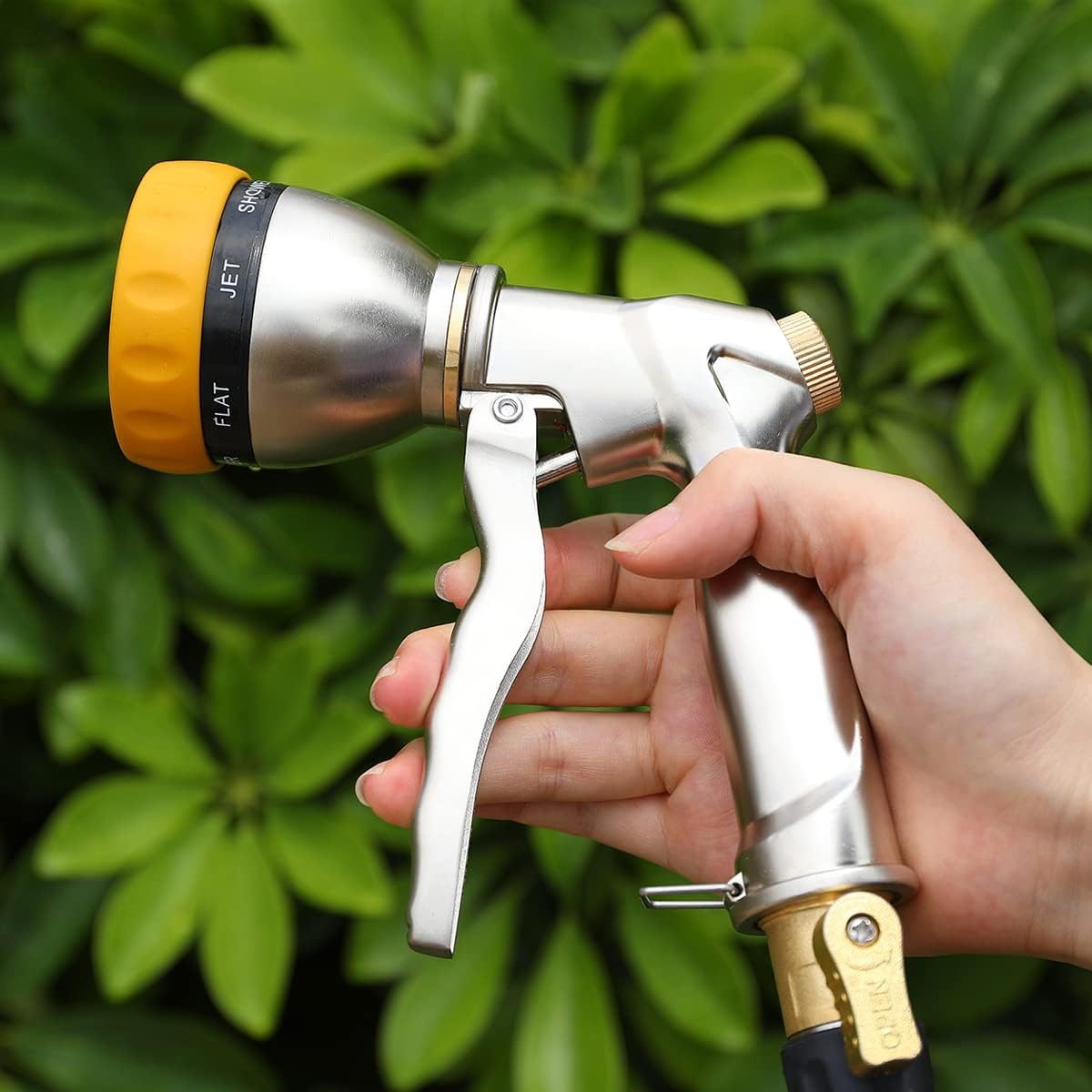 FANHAO Metal Garden Hose Nozzle Heavy Duty, 7 Adjustable Spray Patterns | Rustproof Zinc Alloy, Ergonomic Grip
