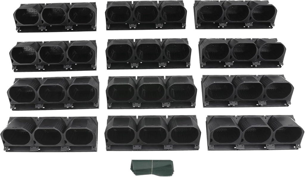 Vertical Wall Planter, Stackable Wall-Mounted Planter Indoor Outdoor w/36 Plastic Pots Living Wall Garden w/36