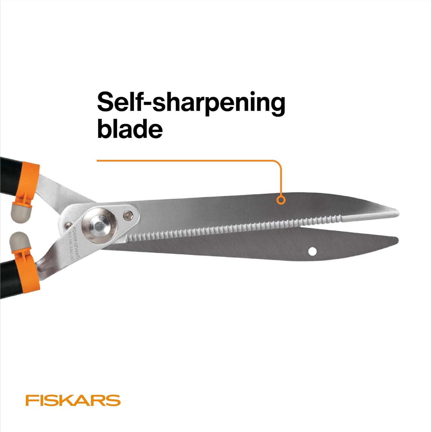 Fiskars 23" Power-Lever Garden Hedge Shears, Self-Sharpening Blades | Serrated Precision-Ground Steel Blades Grip